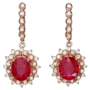 Burma Ruby Earrings 10.40ct, 10.01ct - GRS Certified